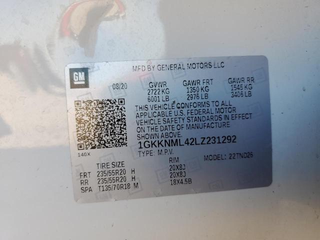 2020 GMC ACADIA SLT - 1GKKNML42LZ231292
