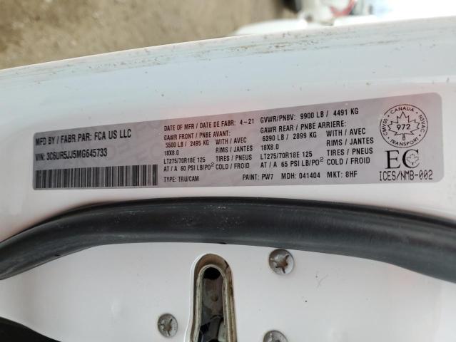 2021 DODGE 2500 RAM 3C6UR5JJ5MG645733