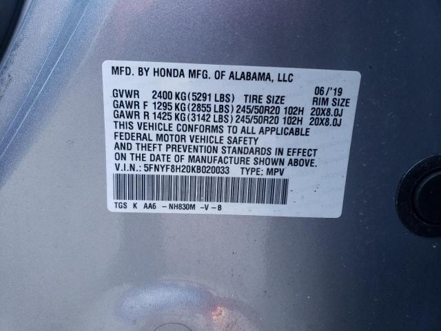 2019 HONDA PASSPORT S - 5FNYF8H20KB020033