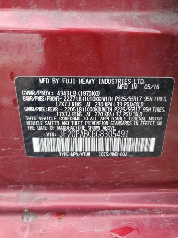 2016 SUBARU CROSSTREK - JF2GPABC6G8305491