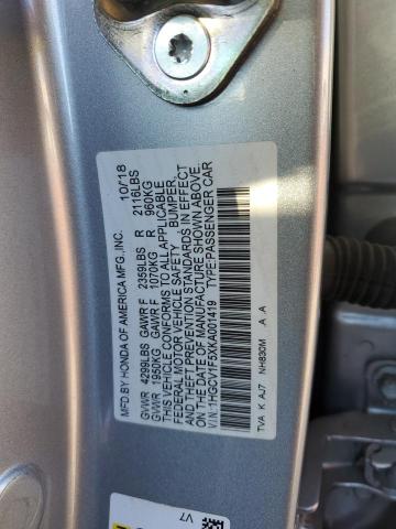 2019 HONDA ACCORD EXL - 1HGCV1F5XKA001419