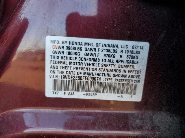 2015 ACURA ILX 24 PRE 19VDE2E50FE000074