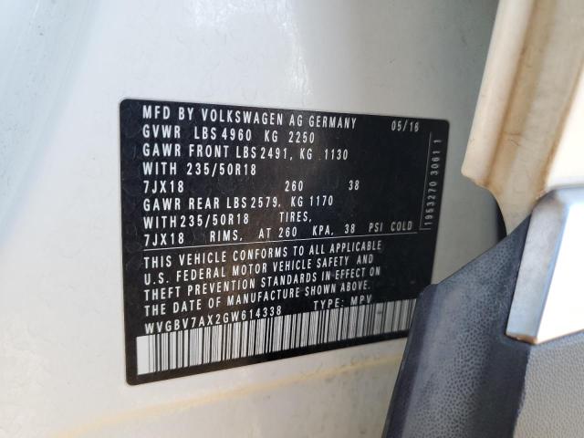 2016 VOLKSWAGEN TIGUAN S - WVGBV7AX2GW614338