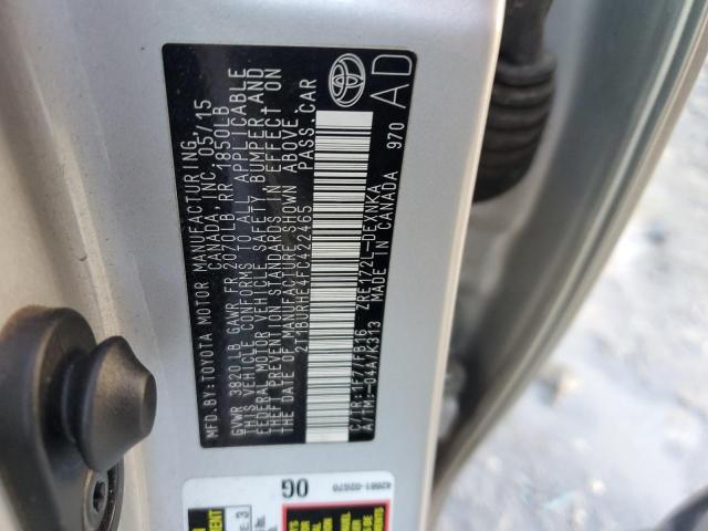 2015 TOYOTA COROLLA L - 2T1BURHE4FC422465