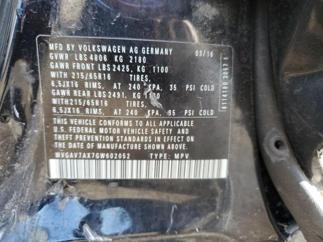 2016 VOLKSWAGEN TIGUAN S - WVGAV7AX7GW602052