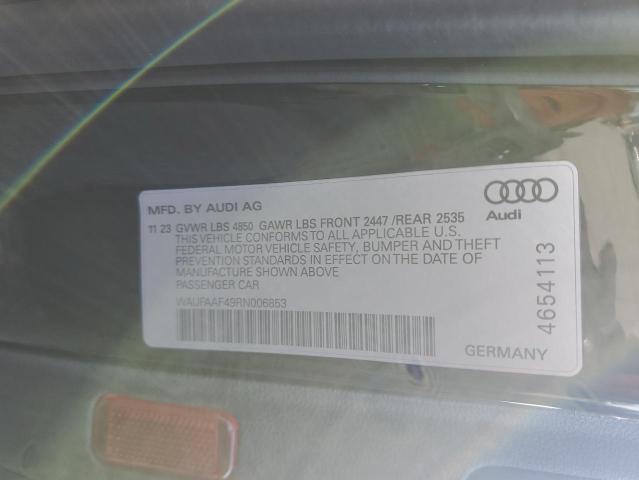 2024 AUDI A4 PRESTIG WAUFAAF49RN006853