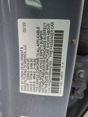 2022 HONDA ACCORD SPO - 1HGCV1F45NA027924