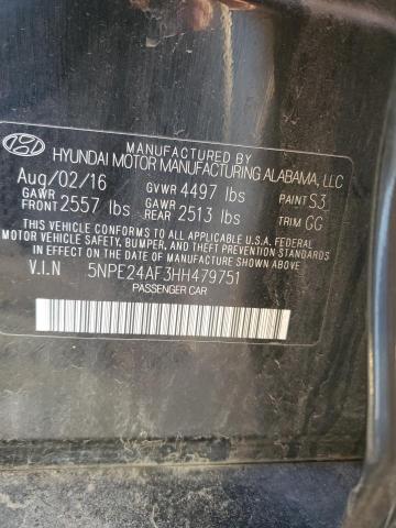 2017 HYUNDAI SONATA SE 5NPE24AF3HH479751