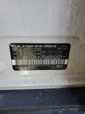 2019 MITSUBISHI OUTLANDER - JA4AR3AU0KU031168