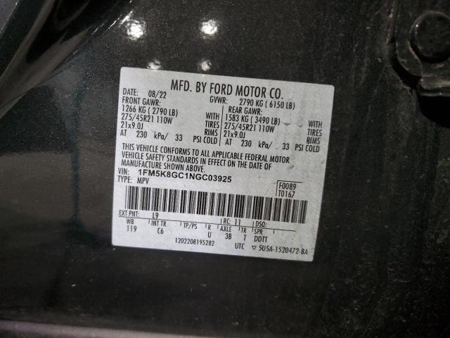 2022 FORD EXPLORER S - 1FM5K8GC1NGC03925