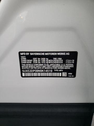 2022 BMW X3 XDRIVE3 5UX53DP08N9K14519