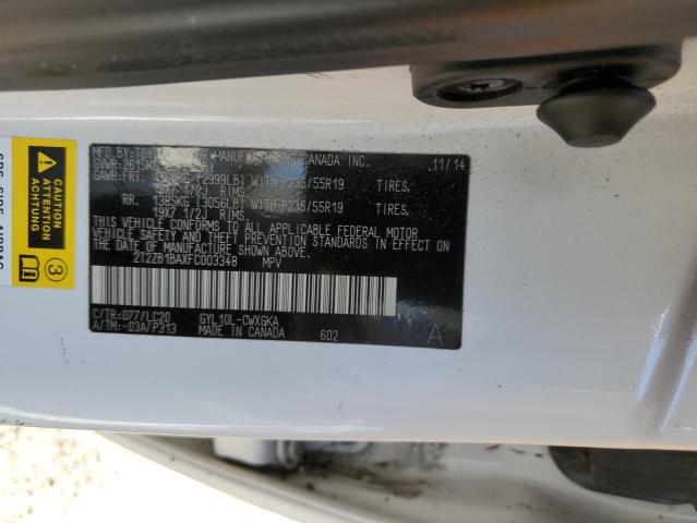 2015 LEXUS RX 450H 2T2ZB1BAXFC003348