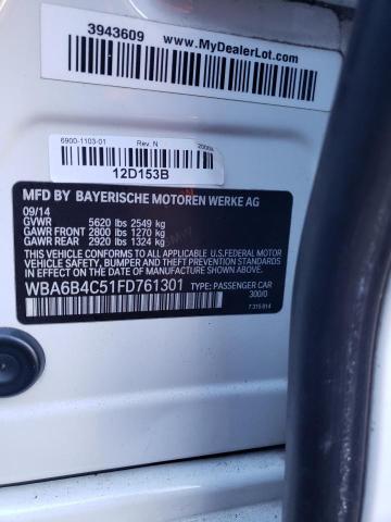 2015 BMW 650 XI GRA WBA6B4C51FD761301