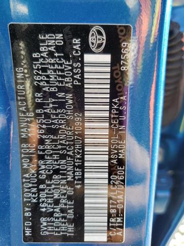 2017 TOYOTA CAMRY LE - 4T1BF1FK2HU710992