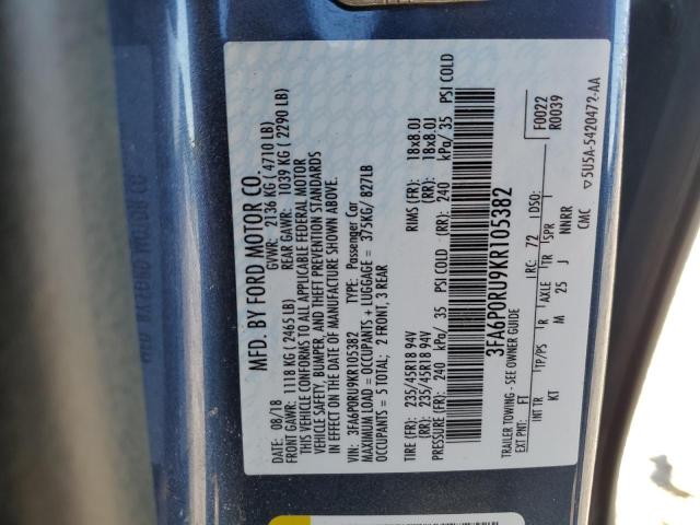 2019 FORD FUSION TIT - 3FA6P0RU9KR105382