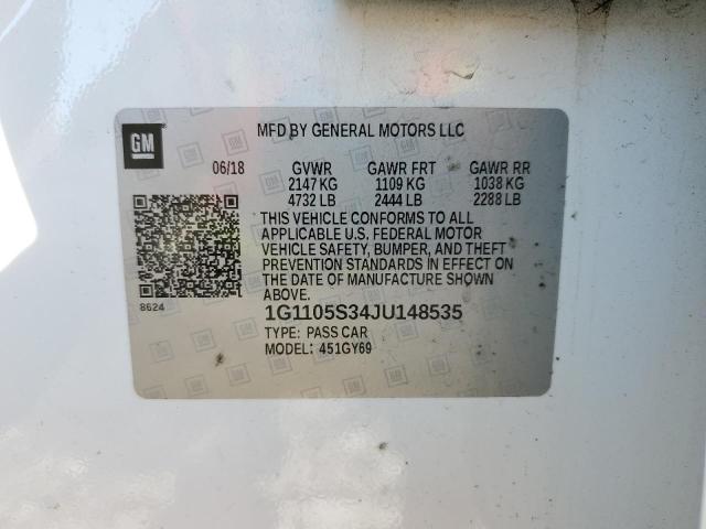 2018 CHEVROLET IMPALA LT - 1G1105S34JU148535