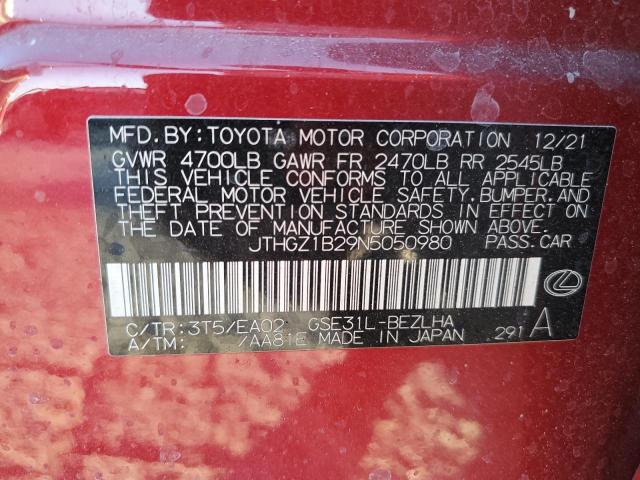2022 LEXUS IS 350 F S - JTHGZ1B29N5050980