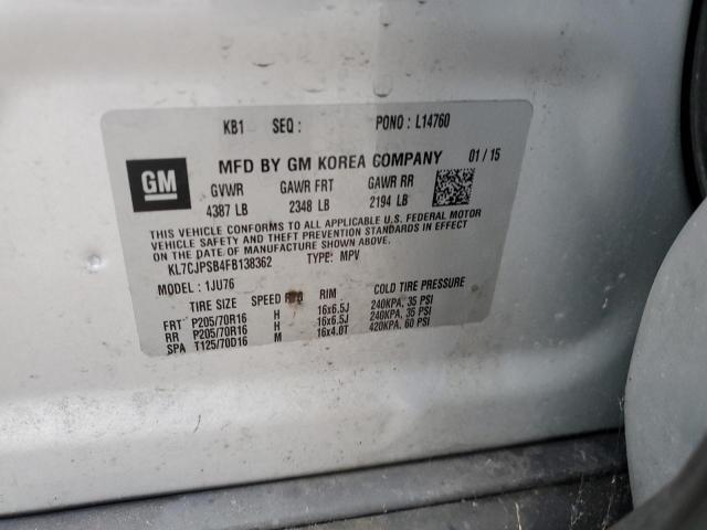 2015 CHEVROLET TRAX 1LS KL7CJPSB4FB138362