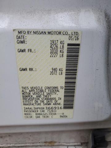 2016 NISSAN ALTIMA 2.5 - 1N4AL3APXGN366916