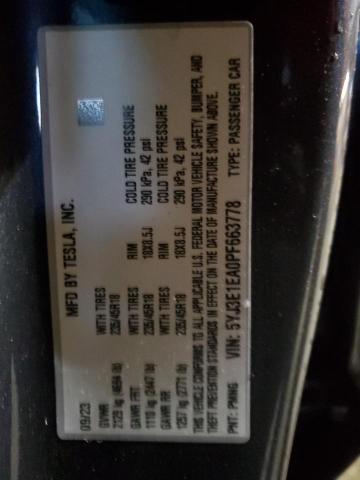 2023 TESLA MODEL 3 - 5YJ3E1EA0PF663778