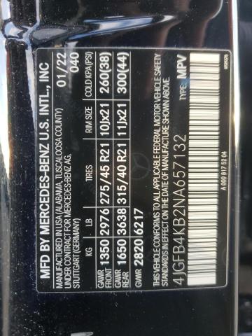 4JGFB4KB2NA657132 2022 MERCEDES-BENZ GLE 350 4M