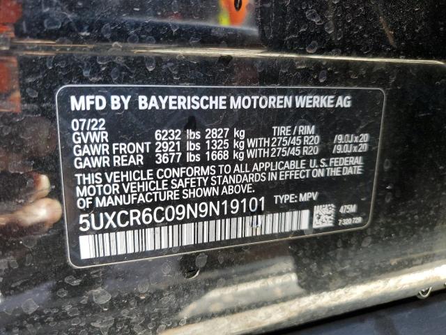 2022 BMW X5 XDRIVE4 - 5UXCR6C09N9N19101