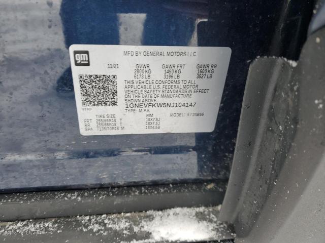 2022 CHEVROLET TRAVERSE L - 1GNEVFKW5NJ104147