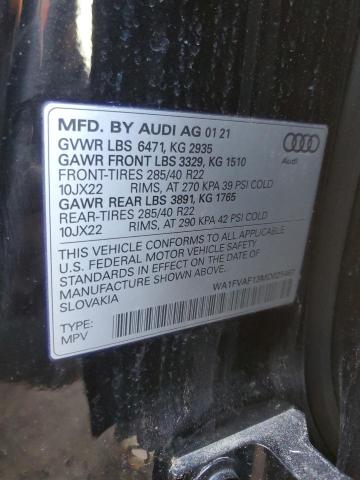 2021 AUDI Q8 PRESTIG WA1FVAF13MD025467