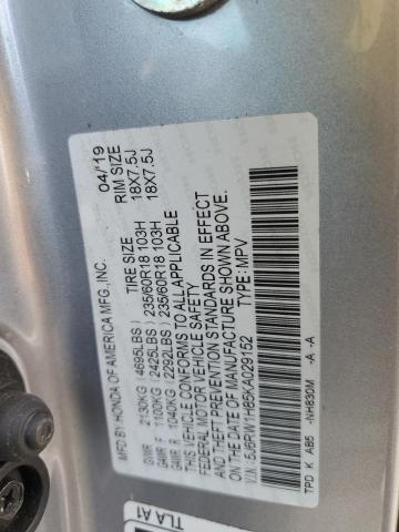 2019 HONDA CR-V EXL 5J6RW1H85KA029152