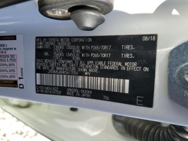 2019 TOYOTA 4RUNNER SR - JTEBU5JR4K5617054