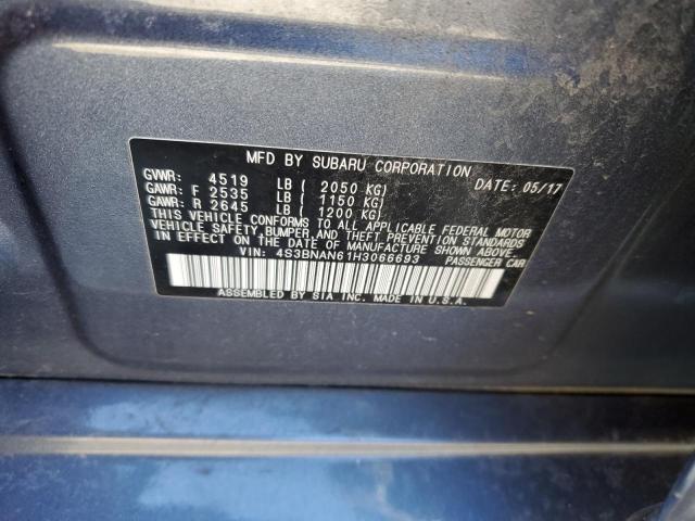 2017 SUBARU LEGACY 2.5 4S3BNAN61H3066693