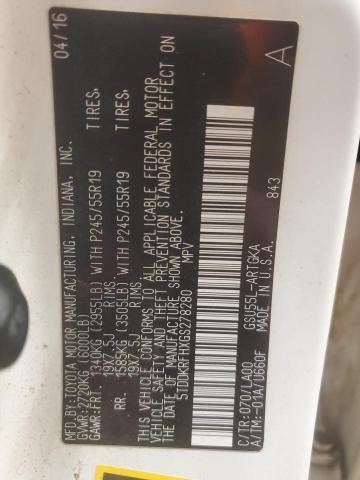 2016 TOYOTA HIGHLANDER - 5TDDKRFHXGS278280