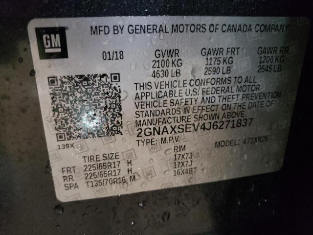 2018 CHEVROLET EQUINOX LT - 2GNAXSEV4J6271837