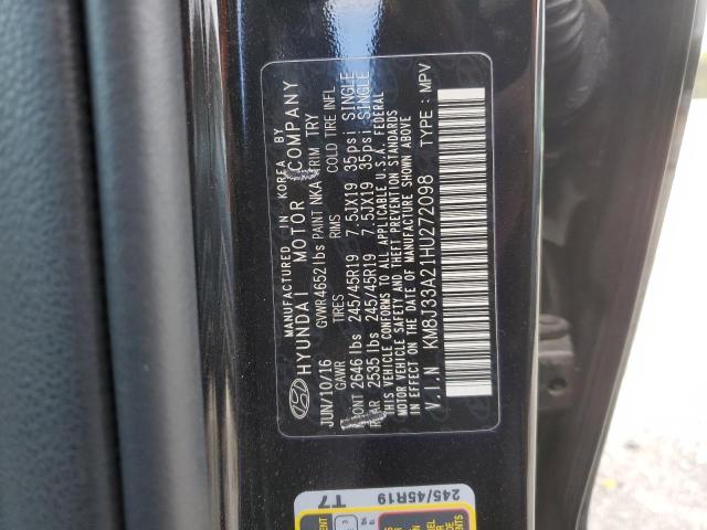 2017 HYUNDAI TUCSON LIM KM8J33A21HU272098