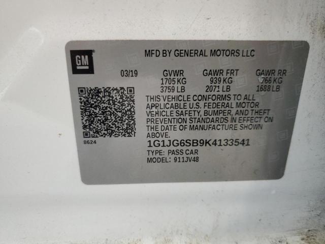 2019 CHEVROLET SONIC 1G1JG6SB9K4133541