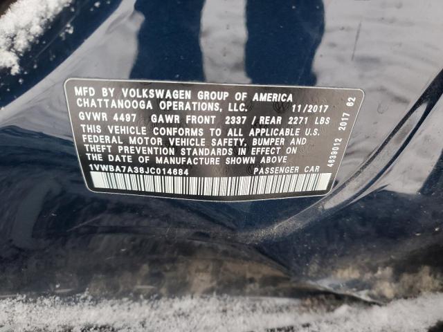 2018 VOLKSWAGEN PASSAT SE - 1VWBA7A38JC014684
