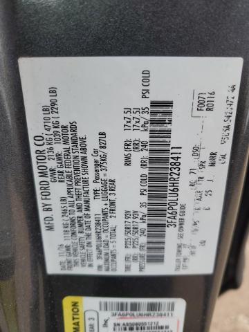 2017 FORD FUSION SE - 3FA6P0LU6HR238411