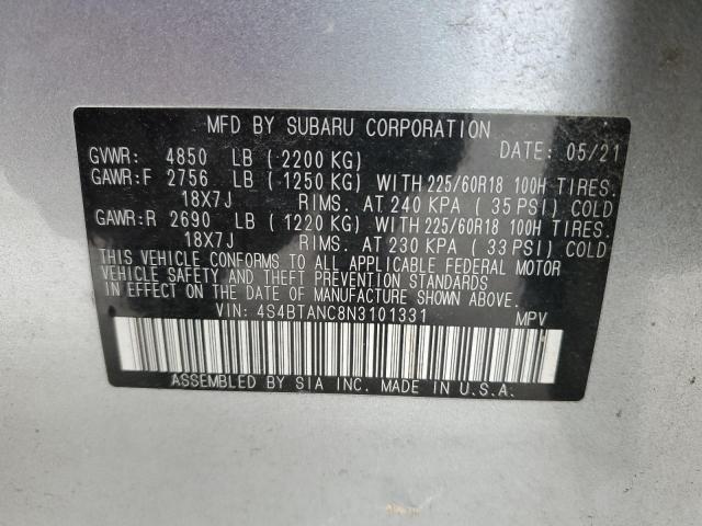 2022 SUBARU OUTBACK LI - 4S4BTANC8N3101331