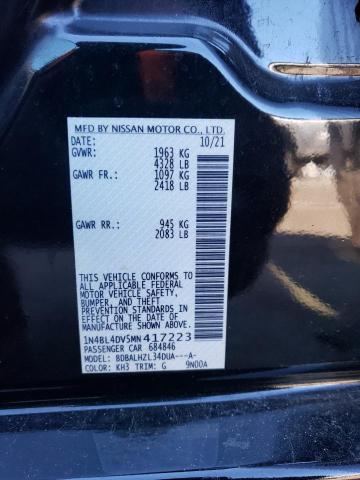 2021 NISSAN ALTIMA SV 1N4BL4DV5MN417223