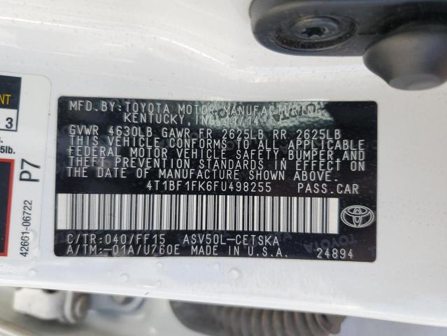 2015 TOYOTA CAMRY LE 4T1BF1FK6FU498255