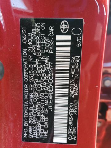 2021 TOYOTA COROLLA LE JTDEAMDE0MJ032477