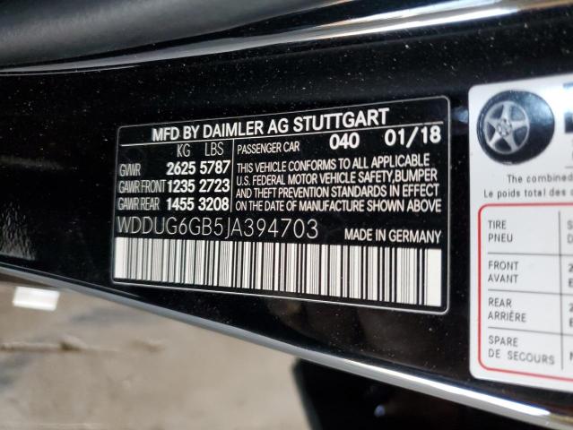 2018 MERCEDES-BENZ S 450 WDDUG6GB5JA394703
