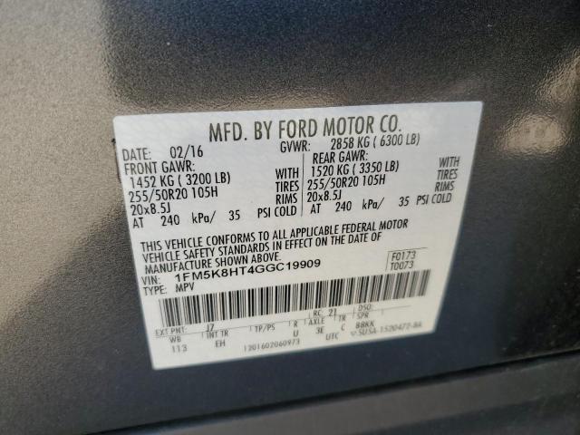 2016 FORD EXPLORER P - 1FM5K8HT4GGC19909