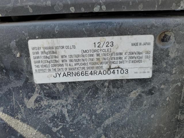 2024 YAMAHA YZFR1 JYARN66E4RA004103