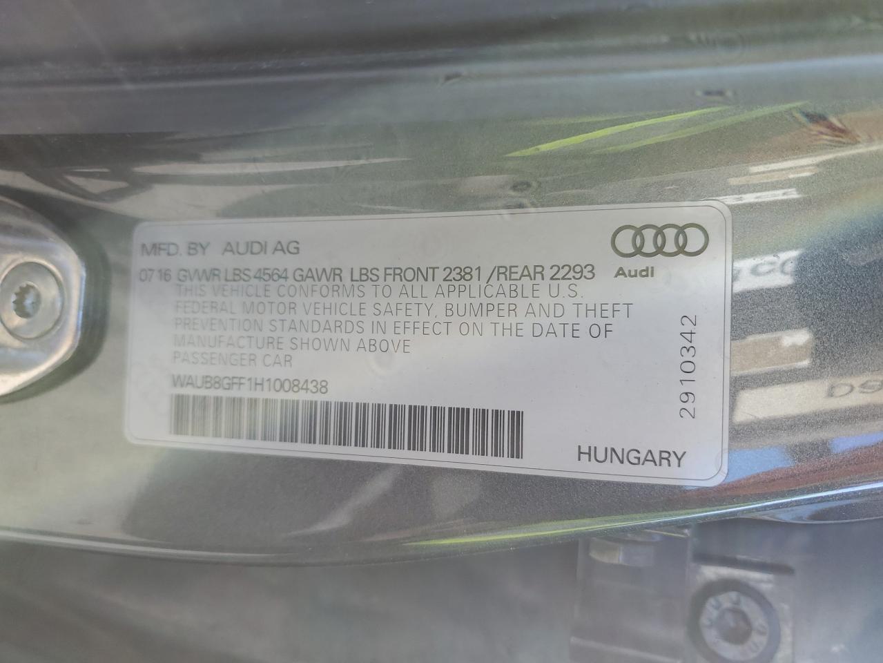 Lot #3052294591 2017 AUDI A3 PREMIUM