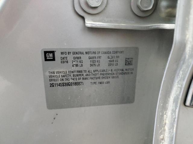 2016 CHEVROLET IMPALA LTZ 2G1145S39G9186871