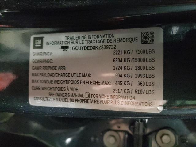 2019 CHEVROLET SILVERADO 1GCUYDED8KZ339732