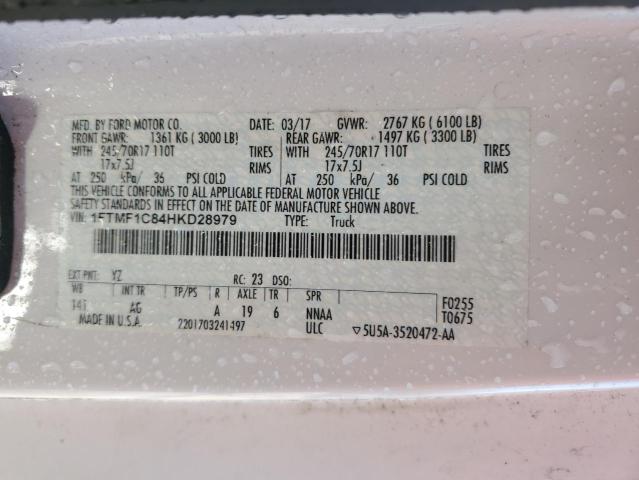 2017 FORD F150 1FTMF1C84HKD28979