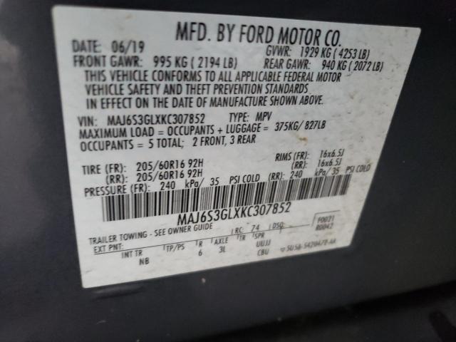2019 FORD ECOSPORT S - MAJ6S3GLXKC307852