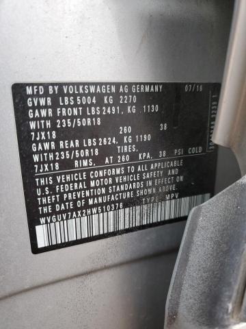 2017 VOLKSWAGEN TIGUAN SPO - WVGUV7AX2HW510376
